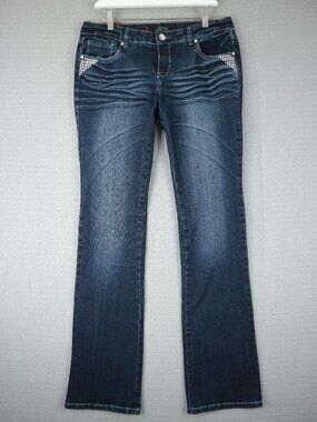 Tokyo Special Edition Low Rise Boot Cut Embellished Denim Jeans Women 34x34 BNWT